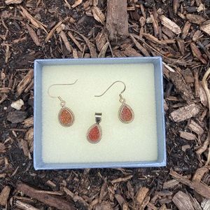 Druzy Stone Earrings and Necklace Set Mother’s Day